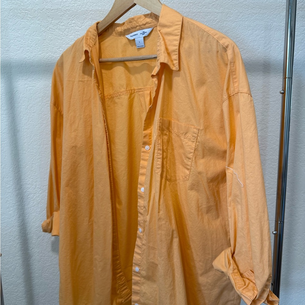 Orange Button-Up Shirt